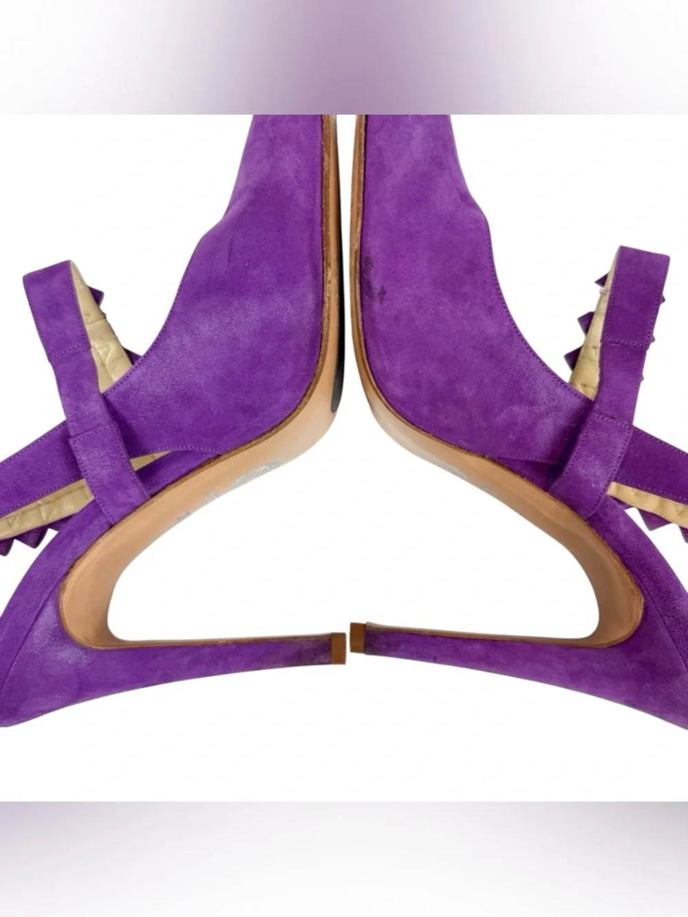 Sarah Flint Hayworth Orchid Shimmer Ankle Strap Mary Jane Purple‎ Pumps 39/ US 9